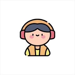 girl with headphones