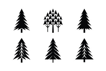 Clean Line Forest Tree Graphic