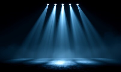 Spotlight Stage Lighting Blue Background