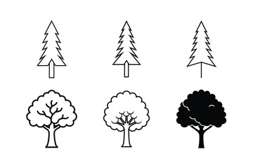 Modern Tree Pictogram Collection
