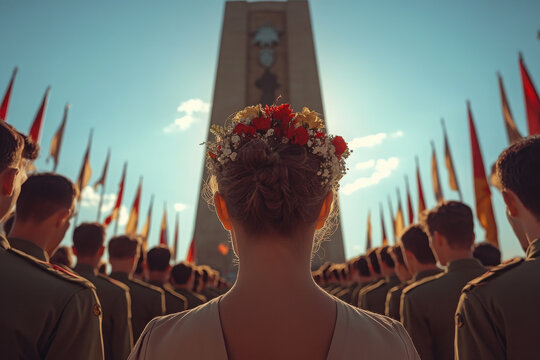 capturing d-day anniversary celebrations focusing on people honoring memory of event.
