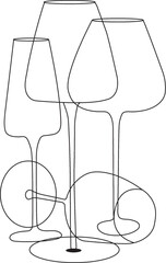 line art alcohol mugs vector illustration for your business.