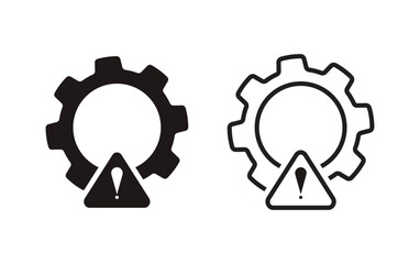 Troubleshoot filled and line vector icons set. Troubleshoot icons