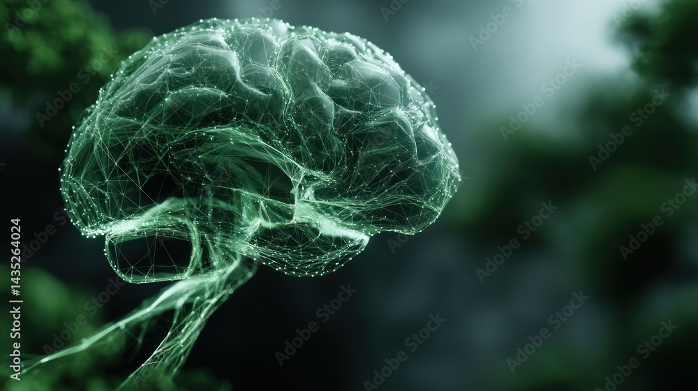 Poster a visually striking representation of a brain with glowing neural connections illustrating cognitive