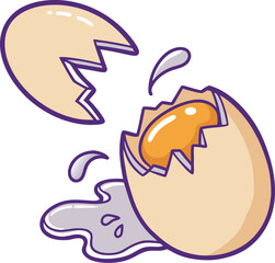Cracked Egg Splash Vector Illustration – High-Quality Viral Culinary Artwork for Adobe Stock, Perfect for Innovative Food, Cooking, and Recipe Designs in Modern Kitchen Projects