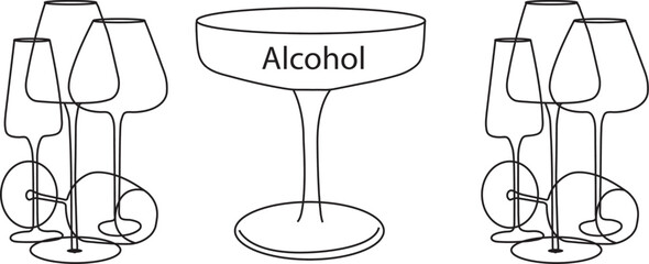 line art  line alcohol mug Vector illustration for you.
