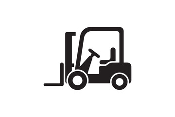 simple and unobtrusive Forklift vector silhouette illustration isolated in white background