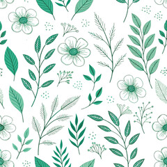 Fototapeta premium Pastel Color Floral Pattern Modern Colorful natural Design Elements