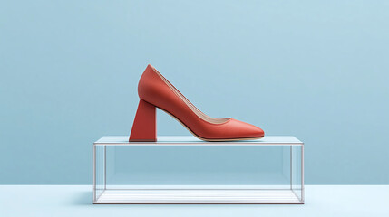 Red High Heel Shoes on Display
