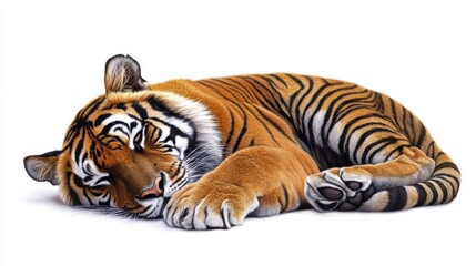 Fototapeta premium bengal tiger isolated on white background