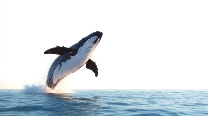 Naklejka premium Whale leaping out of the ocean