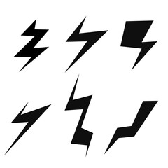lightning icon set. flash and electricity symbol 