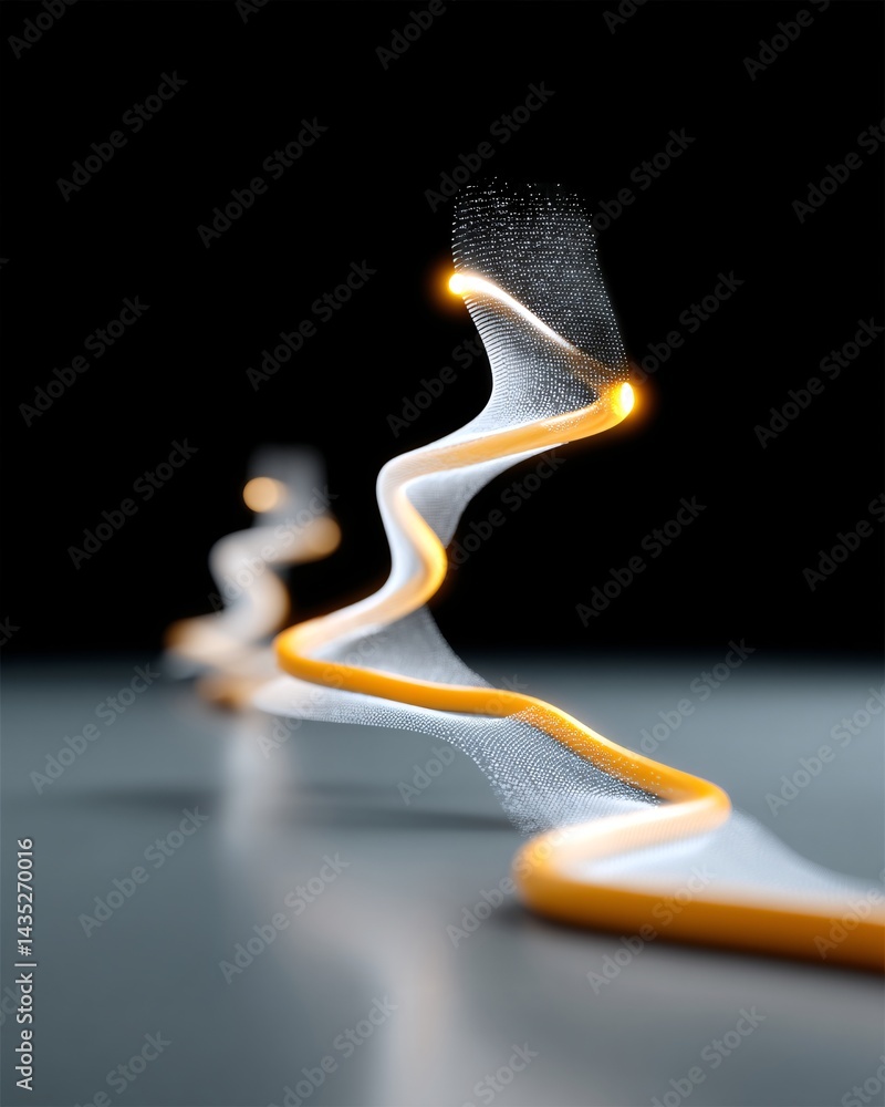 Poster vivid streaks of light dynamically twisting and turning in an abstract vortex, sense of rapid moveme