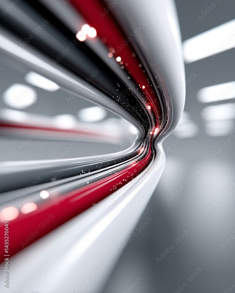 Poster vivid streaks of light dynamically twisting and turning in an abstract vortex, sense of rapid moveme