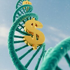 Scientific DNA molecule illustration  genetics  molecular biology  medical research.