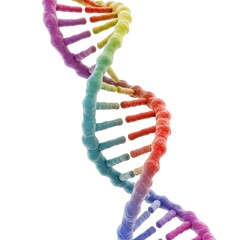 Scientific DNA molecule illustration  genetics  molecular biology  medical research.