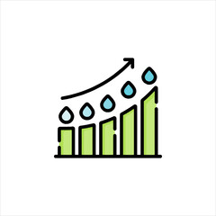 bar chart with arrow