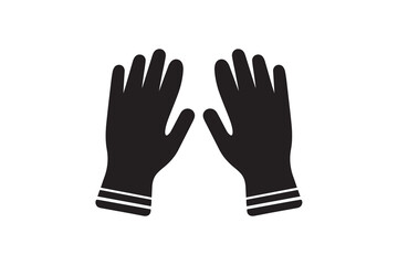 Obraz premium simple and unobtrusive Kitchen gloves vector silhouette illustration isolated in white background