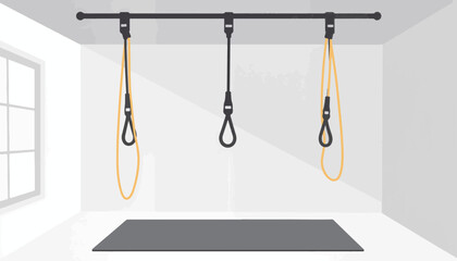 Fitness resistance training equipment in a modern gym setting  