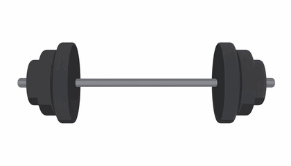 Classic black barbell weight for strength training workouts  