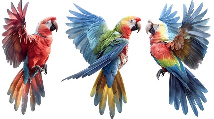 Fototapeta premium Rainbow parrot feathers spread high resolution picture