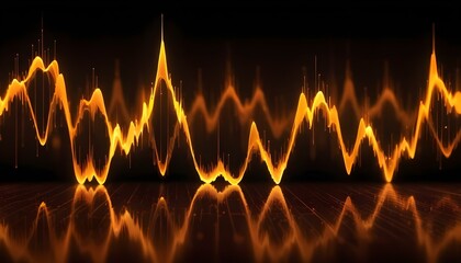 A vibrant orange waveform against a dark background, suggesting audio analysis and data.