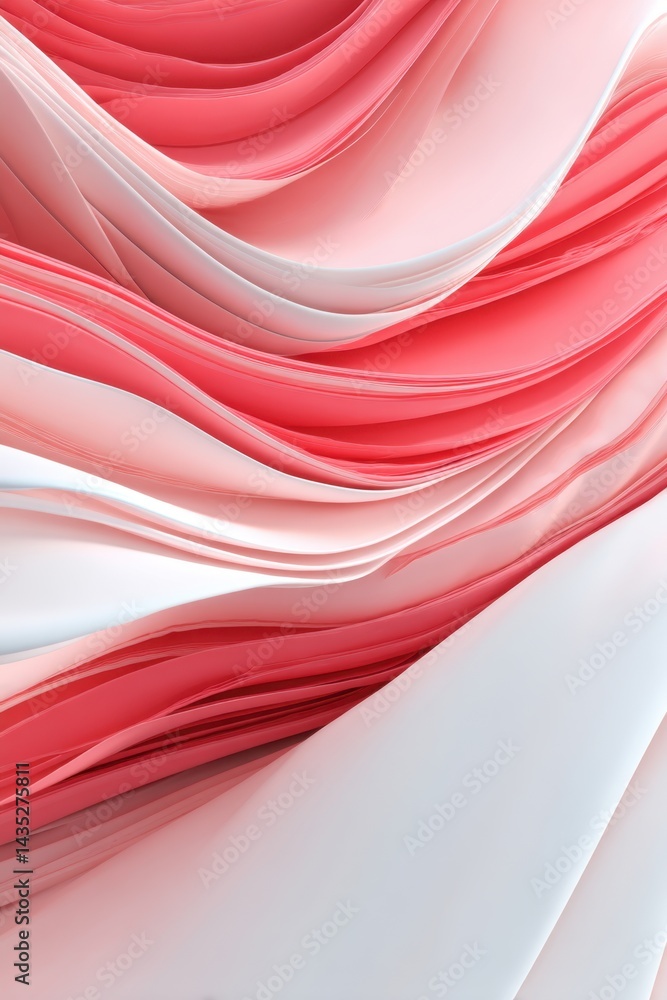 Poster abstract waves of coral and white flowing with light creating a soft and elegant background perfect 