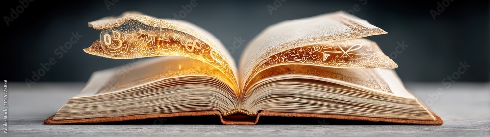 Aufkleber illuminated open book symbolizing world interfaith harmony and unity in diversity for inspirational 