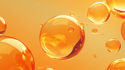 Cosmetic oil or Cosmetic Essence, Liquid Oil bubble background, 3d rendering.