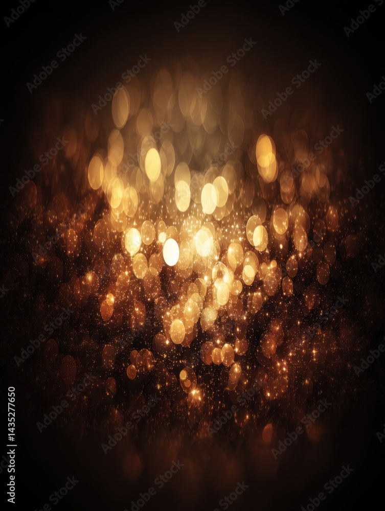 Poster shimmering golden light bokeh abstract background with festive mood and elegant style for celebratio
