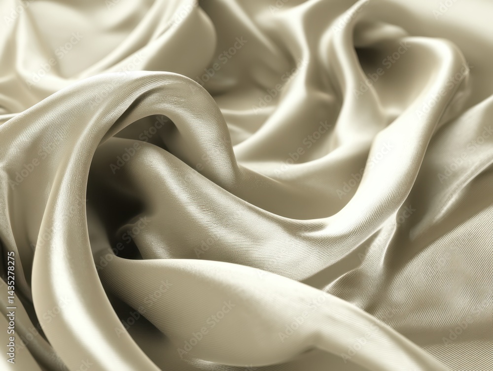 Poster elegant flowing silk fabric in soft beige tones creating a luxurious and smooth texture with gentle 