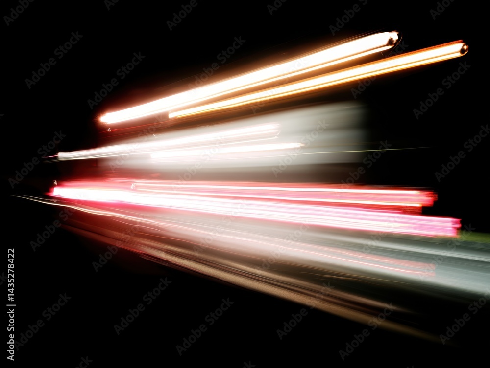 Poster abstract light trails on black background creating dynamic movement and energy with vibrant colors a
