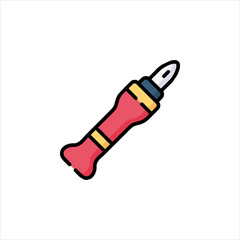 red pencil isolated on white