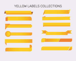 set yellow label vector banner
