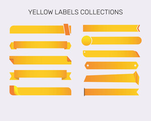 set yellow label vector banner
