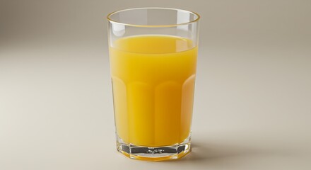 Tall Clear Glass of Fresh Pineapple Juice on Beige Surface Perfect for Ads and Decoration