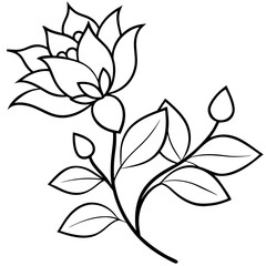 Minimal Free-Flowing Florals Vector on White