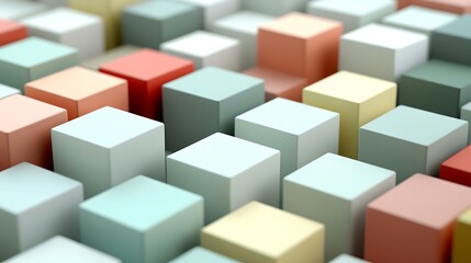 Obraz premium Pastel Cube Cityscape Abstract.