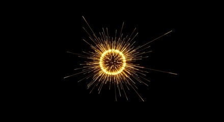 Fototapeta premium Golden ringburst abstract graphic design