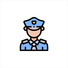 set of funny cartoon policeman