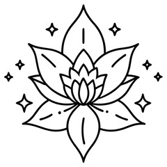 Minimal Boho Blossom Set Vector on White