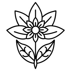 Minimal Boho Blossom Set Vector on White