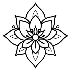 Minimal Boho Blossom Set Vector on White