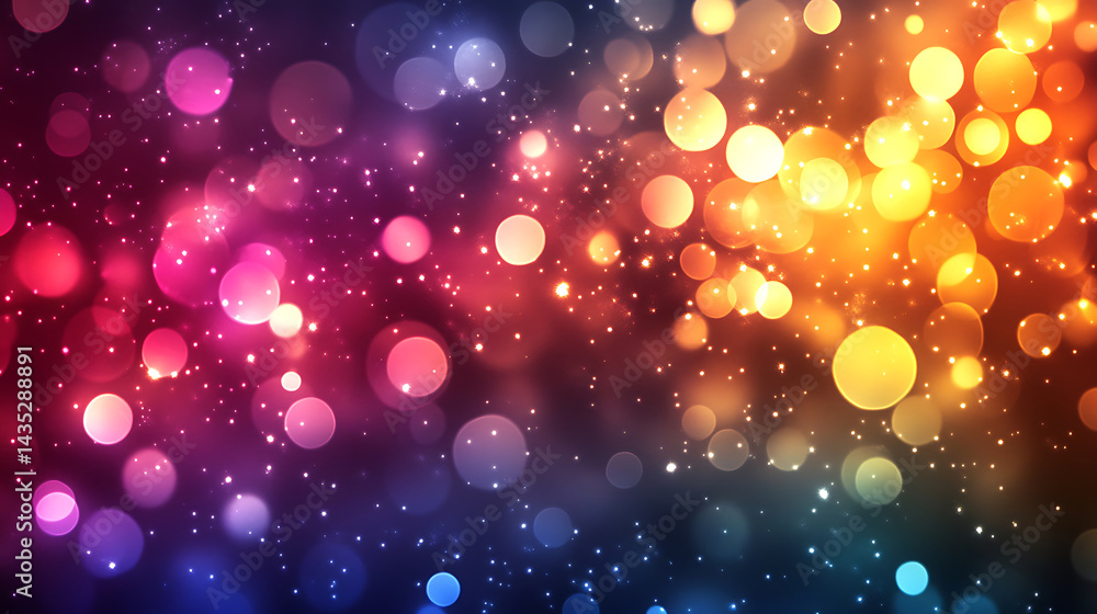 Poster abstract background of colorful sparkling bokeh lights for festive celebrations and holiday design p