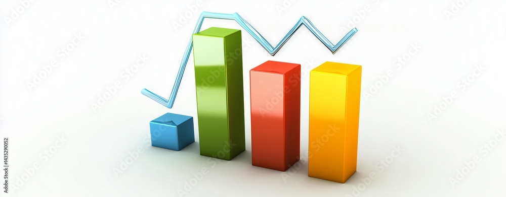 Poster colorful bar graph: a vibrant and dynamic bar graph showcases growth and progress, visually represen