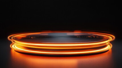 Obraz premium High speed glowing lines background emitted by technology circular turntable, digital abstract creative concept illustration