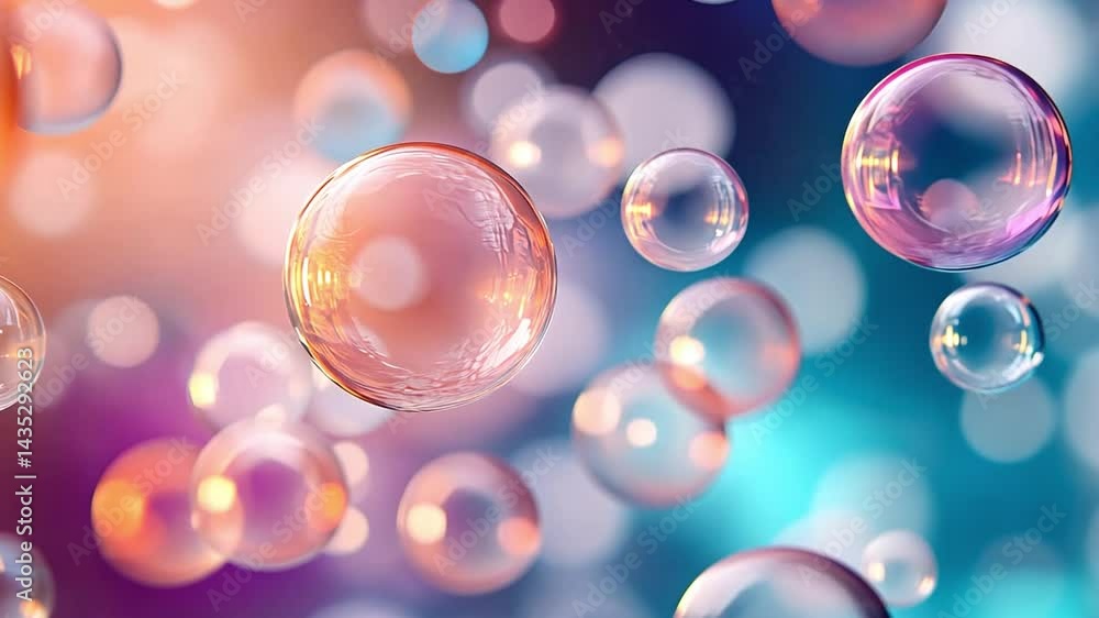 Aufkleber colorful bubbles in dreamy background create whimsical atmosphere with vibrant reflections and soft 