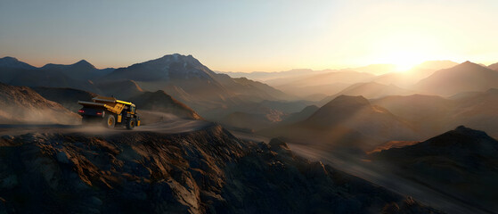Mountain Quarry at Sunrise