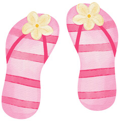 Hand drawn watercolor summer clipart 