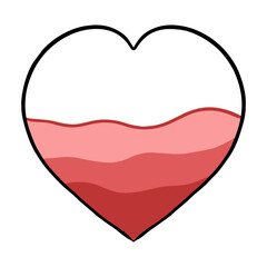 blood in the shape of a heart for the theme of blood donation